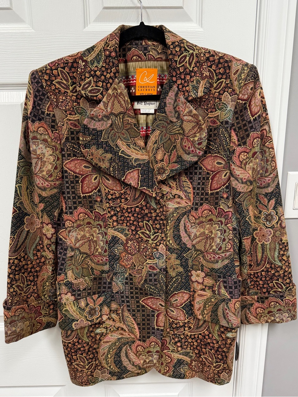Vintage Christian Lacroix Paris Tapestry Floral Blazer Jacket
